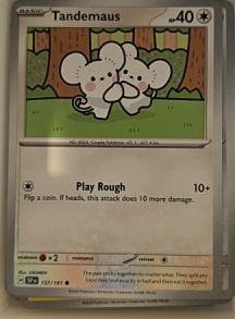 2024 Pokémon SV08: Surging Sparks #157 Tandemaus — front
