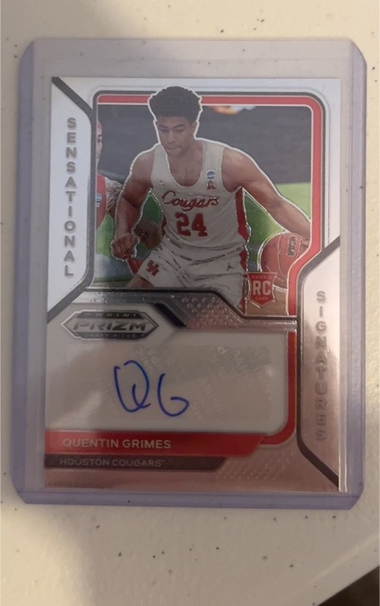 2021-22 Panini Prizm Draft Picks #39 Quentin Grimes Sensational Signatures — front