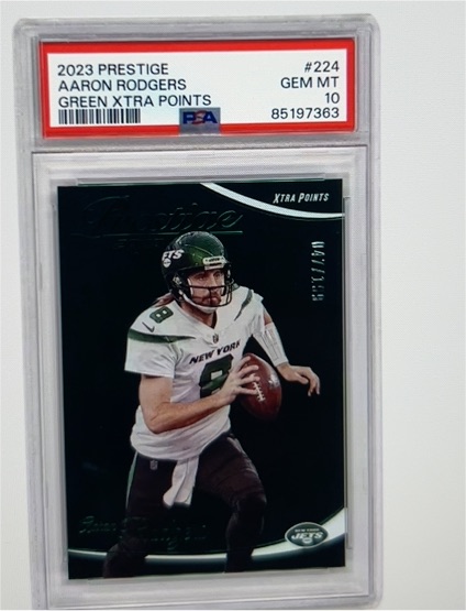 2023 Panini Prestige #224 Aaron Rodgers Green Xtra Points — front