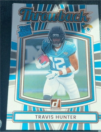 2025 Panini Donruss #3 Travis Hunter Throwback Rated Rookie — front