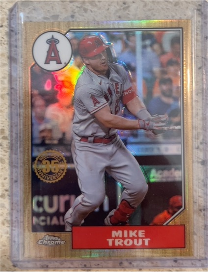 2022 Topps Chrome #87BC-1 Mike Trout 1987 Topps Baseball 35th Anniversary — front