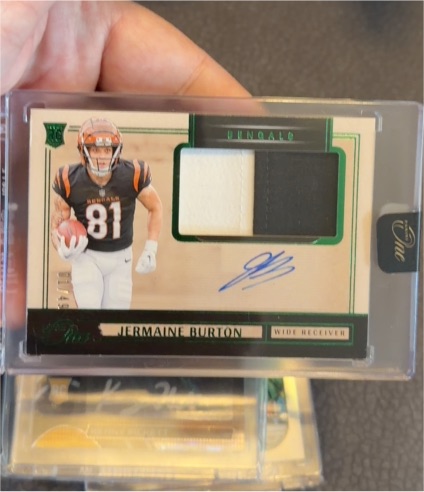 2024 Panini One #Jermaine Burton Rookie Patch Auto — front