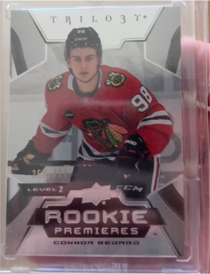 2023-24 Upper Deck Trilogy #152 Connor Bedard Rookie Premieres Level 2 — front