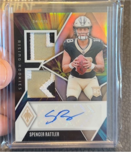 2024 Panini Phoenix #RRDP-SRR Spencer Rattler Rising Rookies Dual Patch Rookie Autograph — front