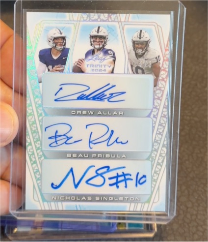 2024 Leaf Trinity Triple Auto Drew Allar Beau Pribula Nicholas Singleton — front