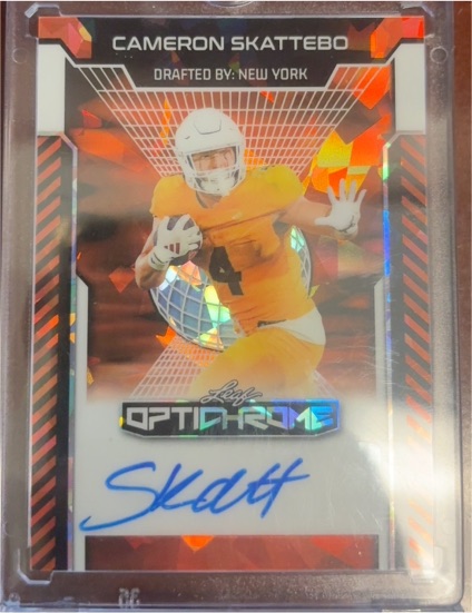 2025 Leaf Optichrome #BA-RT1 Cameron Skattebo — front