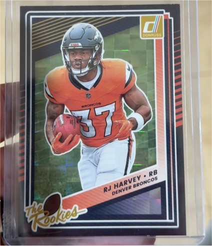 2025 Donruss #32 RJ Harvey The Rookies Denver Broncos — front