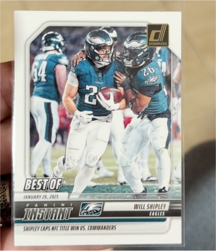 2025 Panini Donruss Best of Instant #INS-WSY Will Shipley — front