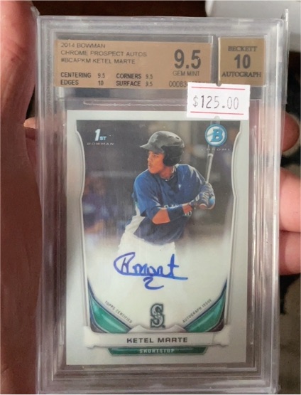 2014 Bowman Chrome Prospect Autographs #BCAP-KM Ketel Marte — front