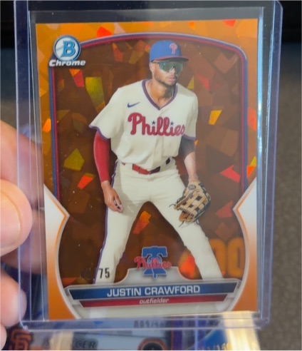 2023 Bowman Chrome #BCP-217 Justin Crawford — front