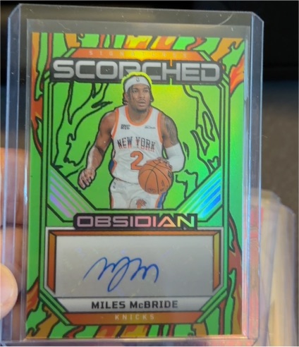 2024-25 Panini Obsidian Scorched Signatures Miles McBride — front