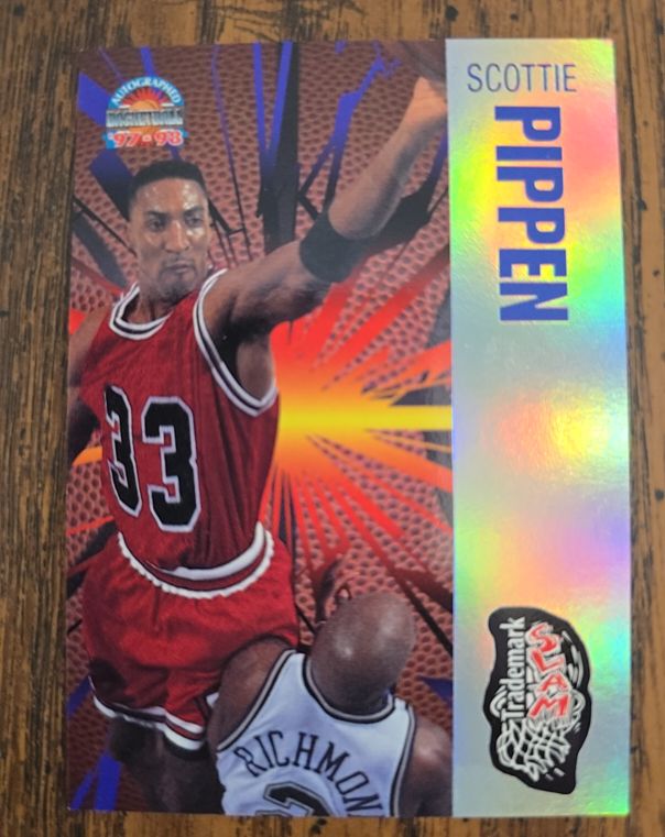 1997 Score Board Autographed Basketball #TS2 Scottie Pippen — front