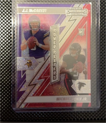 2024 Panini Contenders Power Players #21 J.J. McCarthy Michael Penix Jr. — front