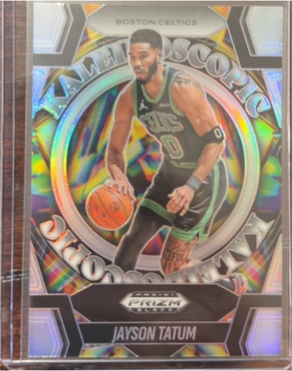 2024-25 Panini Prizm Black #9 Jayson Tatum Kaleidoscopic Silver Prizm — front