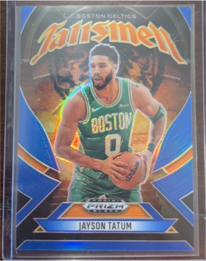 2024-25 Panini Prizm Black #19 Jayson Tatum Talisman Blue Prizm — front