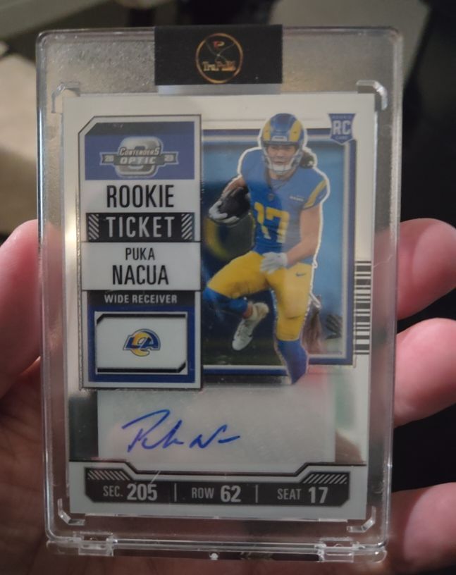 2023 Panini Contenders Optic #194 Puka Nacua Rookie Ticket Autograph — front