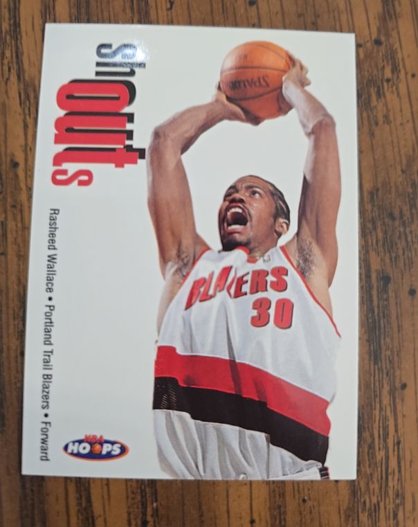 1998-99 NBA Hoops Shout Outs #29SO Rasheed Wallace — front