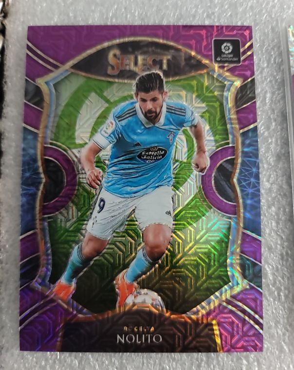 2020-21 Panini Chronicles Select Soccer #18 Nolito Purple Mojo Prizm — front