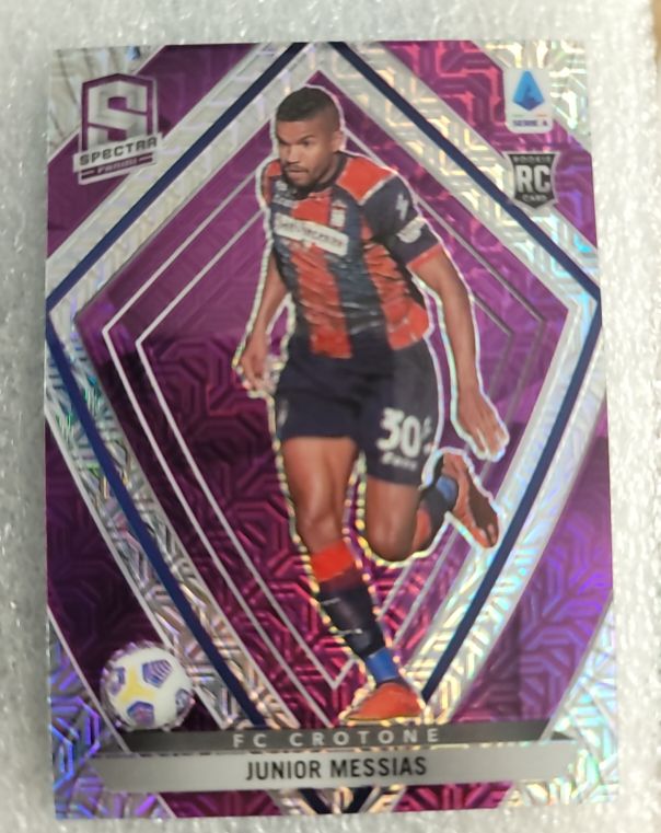 2020-21 Panini Chronicles Soccer #16 Junior Messias Spectra Purple Mojo Prizm RC — front