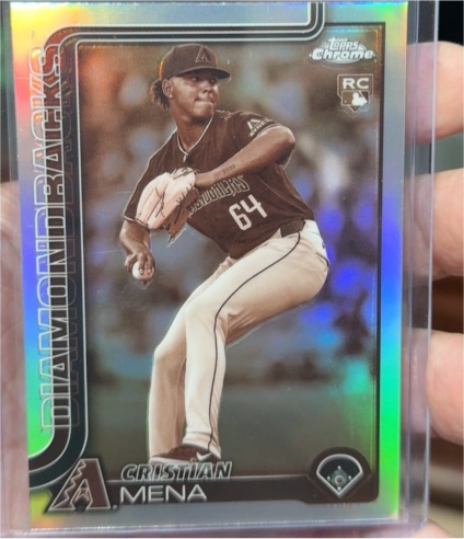 2025 Topps Chrome #102 Cristian Mena Sepia Refractor RC — front