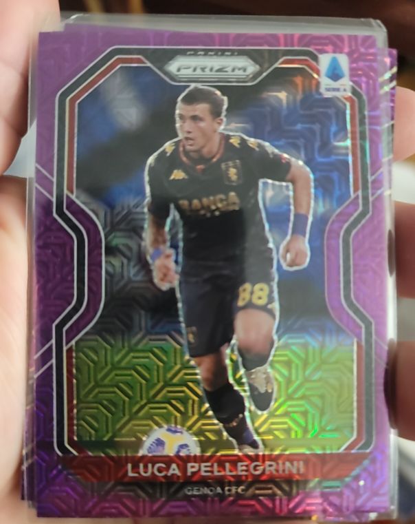 2020-21 Panini Chronicles Prizm #13 Luca Pellegrini Purple Mojo Prizm Genoa CFC — front