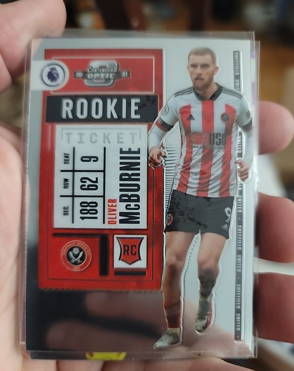 2020-21 Panini Chronicles Contenders Optic #7 Oliver McBurnie Rookie Ticket — front