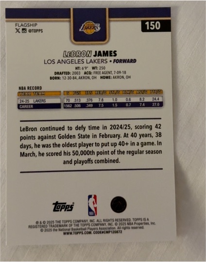 2024 Topps #150 LeBron James — front