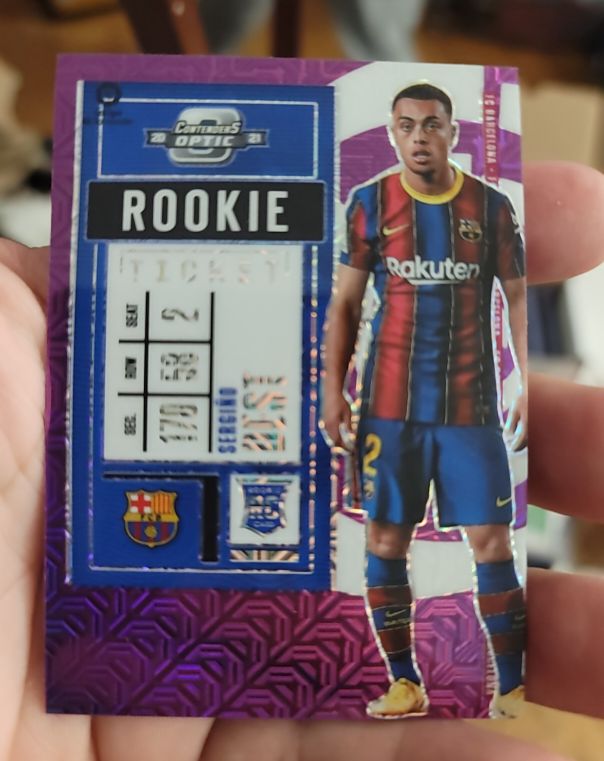 2020-21 Panini Chronicles Optic Contenders Rookie Ticket Purple Mojo #6 Sergino Dest — front