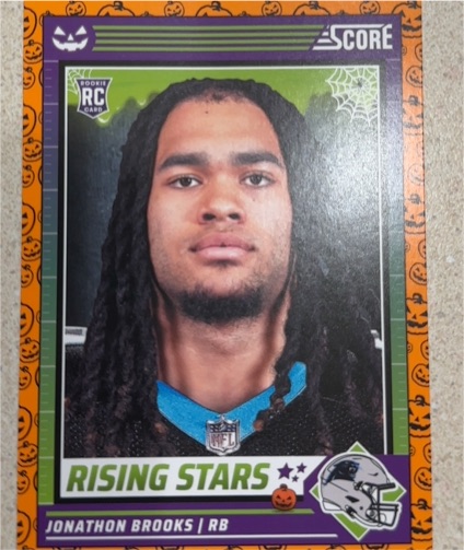 2024 Score-A-Treat #30 Jonathon Brooks Rising Stars Orange Pumpkin — front