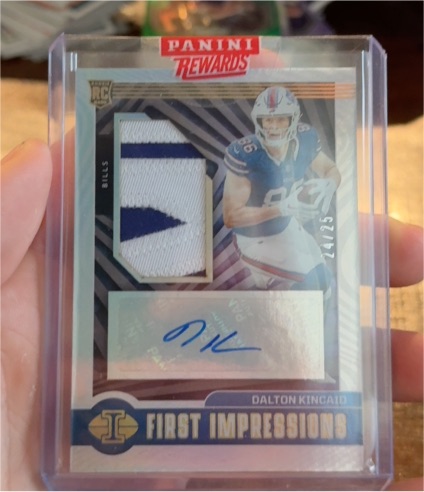 2023 Panini Illusions #107 Dalton Kincaid First Impressions Rookie Patch Auto — front