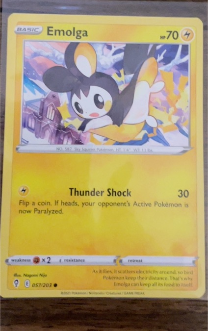 2021 Pokémon SWSH07: Evolving Skies #057 Emolga — front