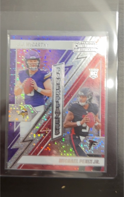 2024 Panini Contenders #21 J.J. McCarthy/Michael Penix Jr. Power Players Sparkle — front