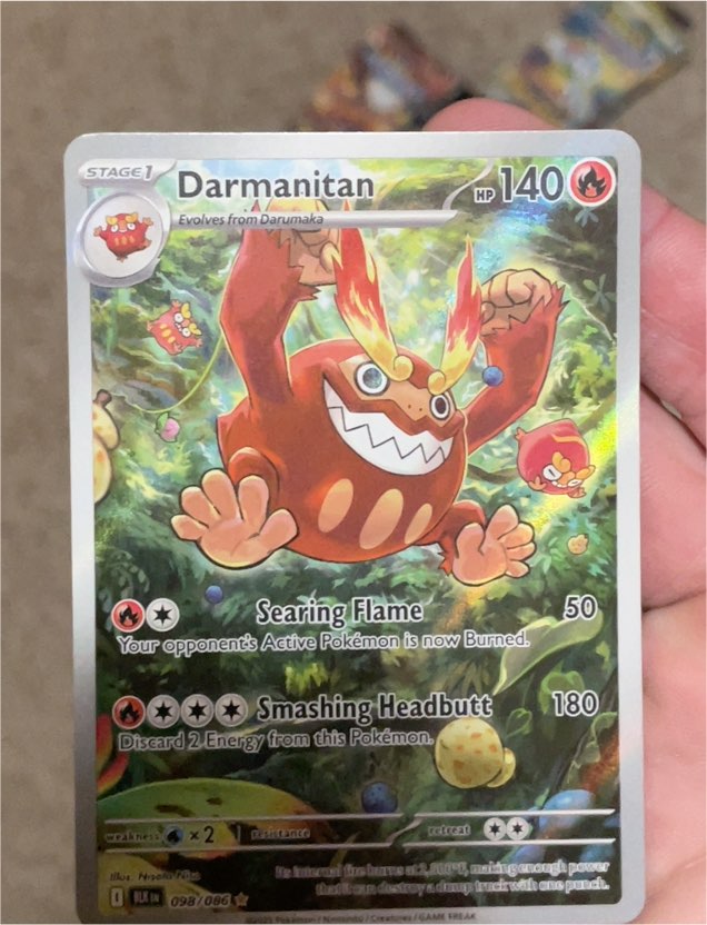 2025 Pokemon Scarlet & Violet #098 Darmanitan Black Bolt Illustration Rare — front