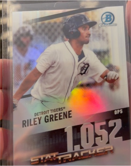 2020 Bowman Chrome Stat Tracker #ST-4 Riley Greene — front