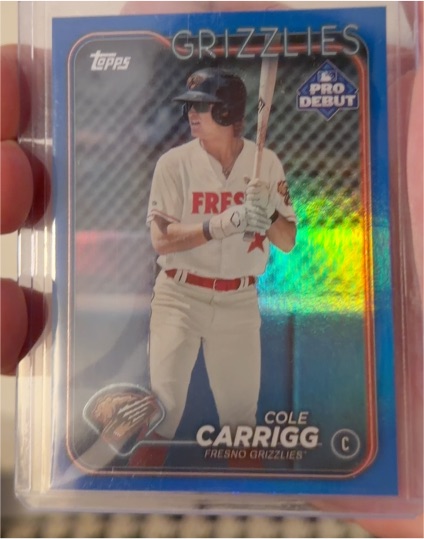 2024 Topps Pro Debut #PD-9 Cole Carrigg — front