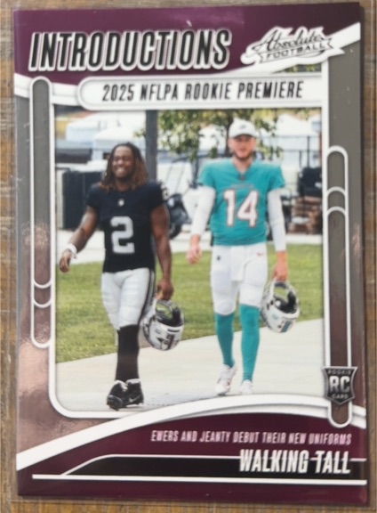 2025 Panini Absolute Introductions #I-QES Ashton Jeanty, Quinn Ewers — front