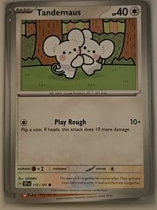 2024 Pokémon SV08: Surging Sparks #157 Tandemaus — front