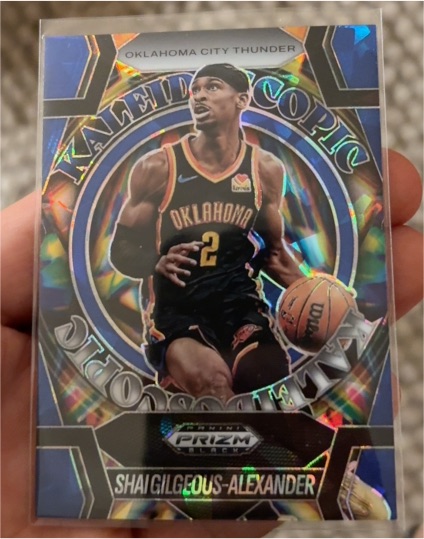 2024-25 Panini Prizm Black #5 Shai Gilgeous-Alexander Kaleidoscopic Blue Ice — front
