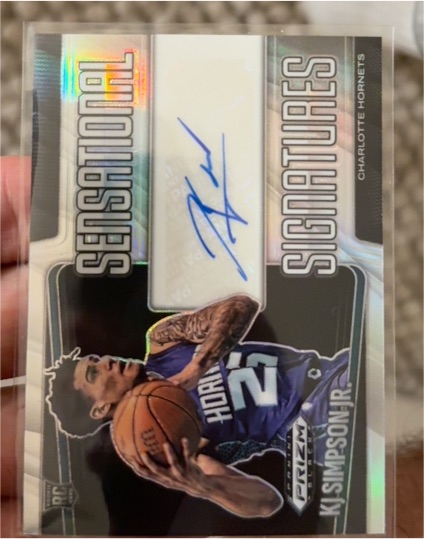 2024-25 Panini Prizm Black Sensational Signatures #SS-KSI KJ Simpson Jr. — front