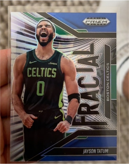 2024-25 Panini Prizm Black #8 Jayson Tatum Fractal — front