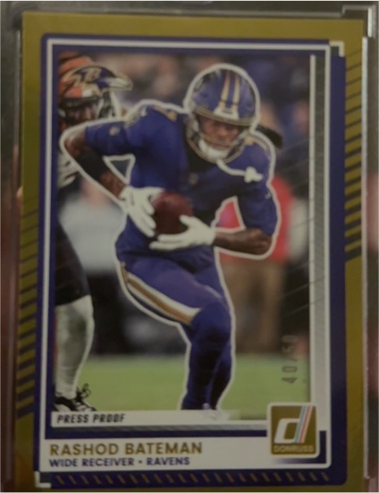 2025 Panini Donruss #25 Rashod Bateman Purple Press Proof — front