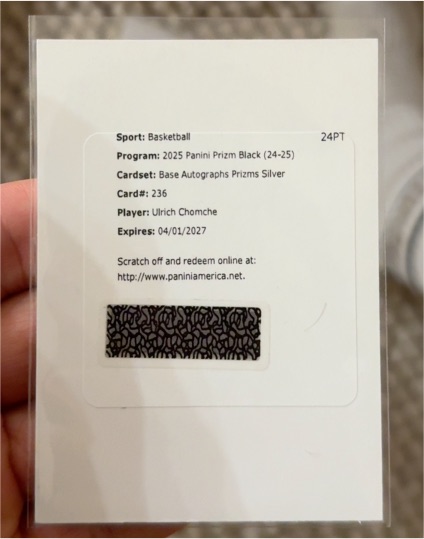 2025 Panini Prizm Black #236 Ulrich Chomche — front