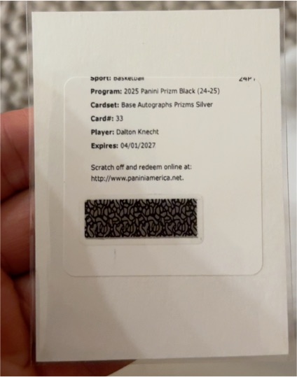 2025 Panini Prizm Black #33 Dalton Knecht — front