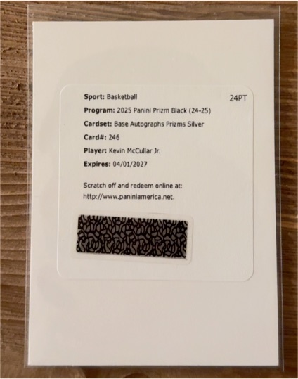 2025 Panini Prizm Black #246 Kevin McCullar Jr. — front