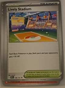 2024 Pokémon SV08: Surging Sparks #180 Lively Stadium — front