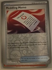 2024 Pokémon TCG Surging Sparks #181 Meddling Memo — front