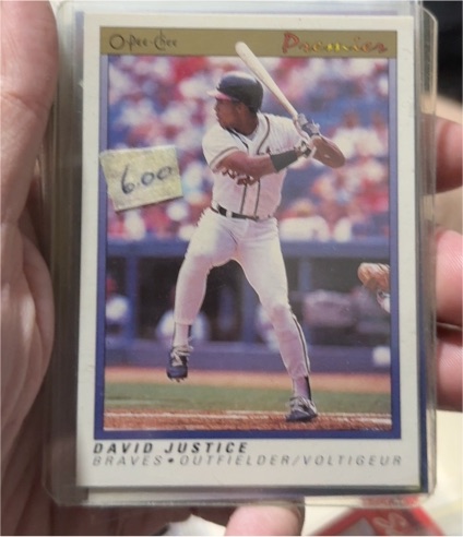 1991 O-Pee-Chee Premier #70 David Justice — front