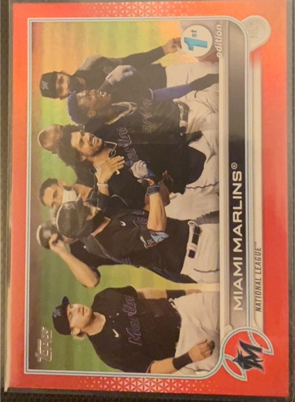 2022 Topps #326 Miami Marlins Team Card Jazz Chisholm Jr. — front