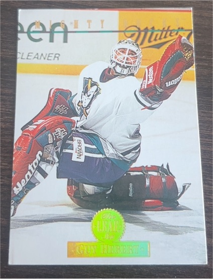 1994-95 Leaf #142 Guy Hebert Anaheim Mighty Ducks — front