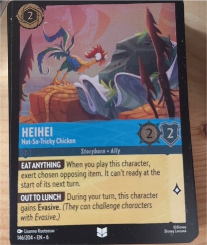2024 Disney Lorcana #146 HeiHei Not-So-Tricky Chicken — front